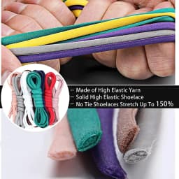 No Tie Shoelaces Elastic Shoe laces Sneakers shoelace Metal Lock Lazy Laces for Kids and Adult One size fits all shoe