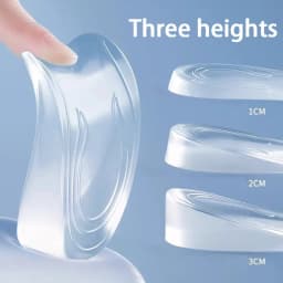 Men's and Women's Height Increasing Insoles Invisible Elastic Heel Pads Silicone Shock Absorbing Insoles 2pcs/4pcs