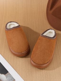 Men's Cotton Slippers, Women's Style, Fleece-Lined, Thick-Soled, Non-Slip, Indoor Height-Increasing Slippers, Couple Slippers, Cotton Slippers, Women's Style