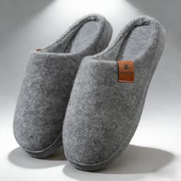 Winter Men Felt Platform House Slippers Ultra Warm Cushion Cozy Living Non-Slip TPR Outdoor Indoor House