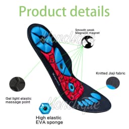 Magnetic Sports Shoe Insoles Orthopedic Shoes Inserts EVA Foot Massage Comfortable Arch Support Insoles for Men Women Fitness