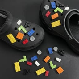 16PCS Building Block Shoes Charms Set Tetris Style Shoe Decorations for Clogs Sandals Creative Brick Shoe Accessories Party Gift