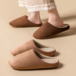 Men's Solid Color Slippers Autumn and Winter Thin Velvet Mute Soft Bottom Non-Slip Soft Comfortable Indoor Floor Home Shoes