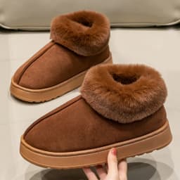 Women's Autumn And Winter Cotton Slippers With Thick And Soft Soles For Outdoor Wear, Comfortable And Warm At Home, Anti-slip