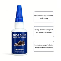 Diamond Bond Shoe Glue, Strong Flexible Adhesive for Long-Lasting Shoe Repairs, Ideal for Sole Bonding and Shoe Decor Fixes, Com
