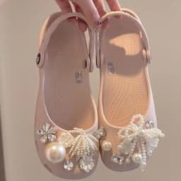 Luxury Pearl Chain Flower Ballet Clogs Accessories Summer 2026 Elegant Rhinestore DIY Shoes Charms Set Women Shoes Decorations