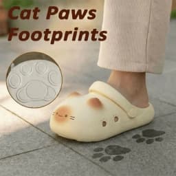 Adorable Waterproof Cat Slippers Anti Slip Bottom Cat Paw Cat Paw Slippers Closed Toe Soft Bottom Small Cat Mules Home