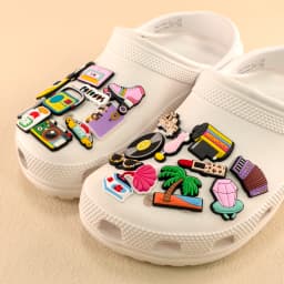 1/30pcs Vintage Vibe Shoe Charms Old School Shoe Decorations Y2K Pins for Girl Creative 80's 90's Sandal Accessories Clog Buckle