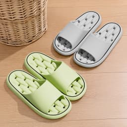 Summer Women Bathroom Slippers EVA Leaky Home Sandals Comfortable Soft Non-slip Slides Indoor Men Quick Drying Flip Flops