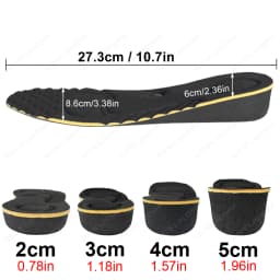 Height Increase Insoles Cushions 2-5cm Magnet Massage Invisible Height Lift Adjustable Cut Shoes Heel Insert Taller Support Pads