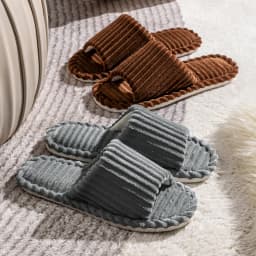 Men's Open Toed Slippers Autumn and Winter Indoor Anti Slip Breathable Bedroom Silent Couple's Home Shoes for Spring and Autumn