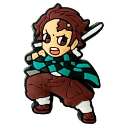 1-28pcs Demon Slayer Shoe Charms Cartoon Anime Haired Warrior Sandal Decoration Clogs Garden Shoes Accessories Kids Boys Gift
