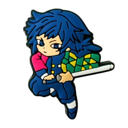 1-28pcs Demon Slayer Shoe Charms Cartoon Anime Haired Warrior Sandal Decoration Clogs Garden Shoes Accessories Kids Boys Gift