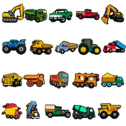 Engineering Vehicles Cars Set PVC Shoe Charms Accessories for Clogs Slide Sandals Shoe Decoration Buckles Pins Boys Girls Gifts