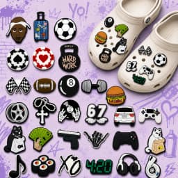 1–30PCS Modern Charms for Shoe Car Accessories, Soccer Cross Shoe Charms, Dumbbell Earbud Sandals Clog Buckles