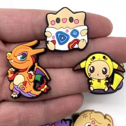 1-10pcs Pokemon Pikachu Shoe Charms for Sandals Decoration PVC Accessories For Christmas Birthday Gift Party Gifs