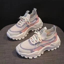 New Women's Casual Shoes Ultra Light Summer Breathable Fly Woven Mesh Shoes for Girls and Students Outdoor Running Sports Shoes