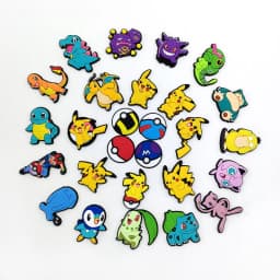 27PCS/set Pokemon Shoe Charms Cute Cartoon For Clogs Sandals Bag Funny Shoe Accessories Party Gifts For Women Men