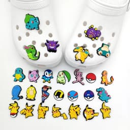 27PCS/set Pokemon Shoe Charms Cute Cartoon For Clogs Sandals Bag Funny Shoe Accessories Party Gifts For Women Men