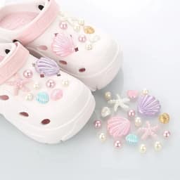 18pcs Starfish Shell Marine Series Shoe Charms Accessories for Clogs Slide Sandals Shoe Decoration Buckle Pins Boys Girls Gifts
