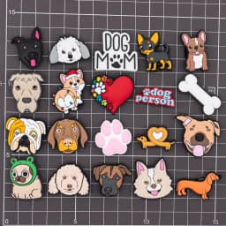 1pcs PVC Dog Dachshund Corgi Paw Shoe Charms Shoe Decorations Accessories Pins for Women Men Kids Gift,Bulldog Clog Buckles