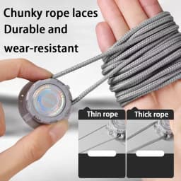 Elastic No Tie Shoelaces - Thick Rope Automatic Laces with Swivel Buckle - Heavy Duty Sports Shoe Laces Speed Shoestrings Unisex