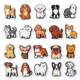 Cute New Dog Shoe Flower Hole Shoe Accessory Detachable PVC Soft Rubber Shoe Buckle Golden Retriever  Samoyed Shoes Charm