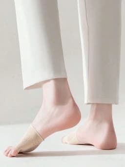 Cotton Half-Toe Five-Finger Women's Invisible Thin High-Heeled Shoes with Front Opening Socks and Non-Slip Insoles