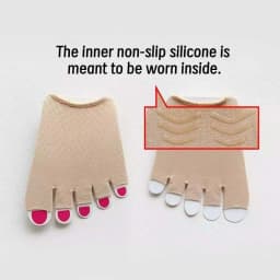 Cotton Half-Toe Five-Finger Women's Invisible Thin High-Heeled Shoes with Front Opening Socks and Non-Slip Insoles