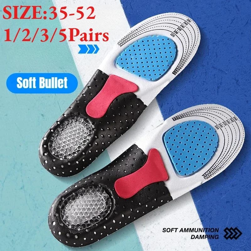 35-52 size Orthopedic Insoles Man Women Memory Foam Cushion Insole Silicone Arch Support Pad Running Gel Insole Insert Buffer