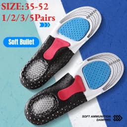 35-52 size Orthopedic Insoles Man Women Memory Foam Cushion Insole Silicone Arch Support Pad Running Gel Insole Insert Buffer