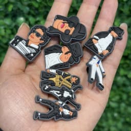 Hot Sales 14Pcs Famous Singer PVC Shoes Charms Decorations Moonwalk Dance Sandal Buckle Fit Cool Man Holiday Gifts