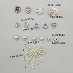 16PCS DIY Flowers Water Droplet Shoe Charms Decorations Heart Shaped Shoe Buckles Ornament Mutlifunctional Bowknot Shoe Clips