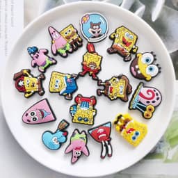 SpongeBob Cartoon Shoe Charms 1-20pcs Set SpongeBob SquarePants DIY PVC Decorations for Clog Sandals Kids Gift Shoe Accessories