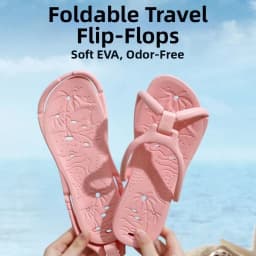 Non-slip Foldable Travel Slippers Lightweight Comfortable EVA Hotel Flip Flops Soft Flat Heels Bathroom Slippers Men and Women
