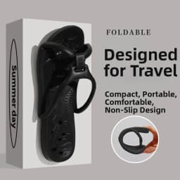 Non-slip Foldable Travel Slippers Lightweight Comfortable EVA Hotel Flip Flops Soft Flat Heels Bathroom Slippers Men and Women