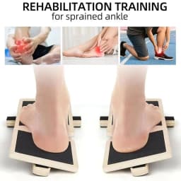 Wooden Single Leg Balance Board Ankle Foot Strengthener Non-slip Adjustable Balance Bars for Sprained Ankle Rehabilitation