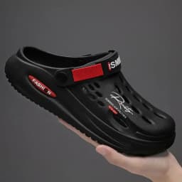Men EVA Clogs Hollow Out Hole Sandals Adjustable Strap Non Slip Garden Work Shoes Waterproof Outdoor Pool Male Beach Slippers