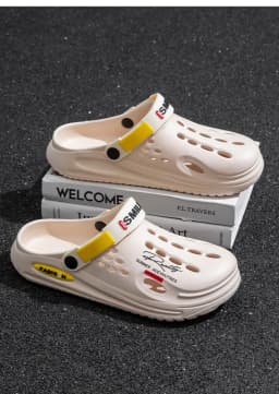 Men EVA Clogs Hollow Out Hole Sandals Adjustable Strap Non Slip Garden Work Shoes Waterproof Outdoor Pool Male Beach Slippers