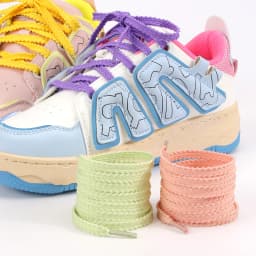 1 Pair 0.7mm Flat Braided Shoelaces, Solid Color Wheat Ears & Gear Design Shoe Laces for Casual Shoes and Sports Sneakers