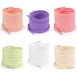1 Pair 0.7mm Flat Braided Shoelaces, Solid Color Wheat Ears & Gear Design Shoe Laces for Casual Shoes and Sports Sneakers