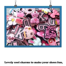 Random 10-100Pcs Pink Series Shoe Charms For Sandals,Shoe Decoration Accessories Shoe Pins Great Gift For Men Women