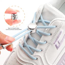 1 Pair Elastic Shoelaces for Sneakers No Tie Shoe Laces Metal Lock Quickly Put on And Take Off Lazy Shoes Lace Round Rubber Band