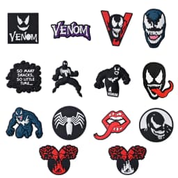 14pcs Mesuca Venom Movie PVC Shoe Charms Cartoon DIY Accessories Sandals Garden Shoes Buckle Decoration for Party Gifts