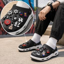 1PCS PVC Soccer Shoe Accessories, Dumbbell Pistol Car Pin Shoe Charms for Boys, Billiard Cue Shoe Clog Buckle Gifts