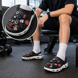 1PCS PVC Soccer Shoe Accessories, Dumbbell Pistol Car Pin Shoe Charms for Boys, Billiard Cue Shoe Clog Buckle Gifts