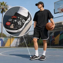 1PCS PVC Soccer Shoe Accessories, Dumbbell Pistol Car Pin Shoe Charms for Boys, Billiard Cue Shoe Clog Buckle Gifts