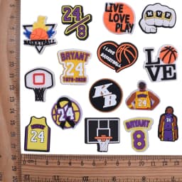 50/25/1Pcs 3D Sports Basketball Series PVC Soft Rubber Shoe Charms For Slides Sandals Decorations Accessories DIY Wholesale