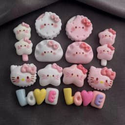 12 Pairs Of Hello Kitty Shoes Charm Cartoon Cat Footwear Accessories Suitable For Sandals Sandal Decorations Festive Gifts