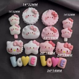 12 Pairs Of Hello Kitty Shoes Charm Cartoon Cat Footwear Accessories Suitable For Sandals Sandal Decorations Festive Gifts